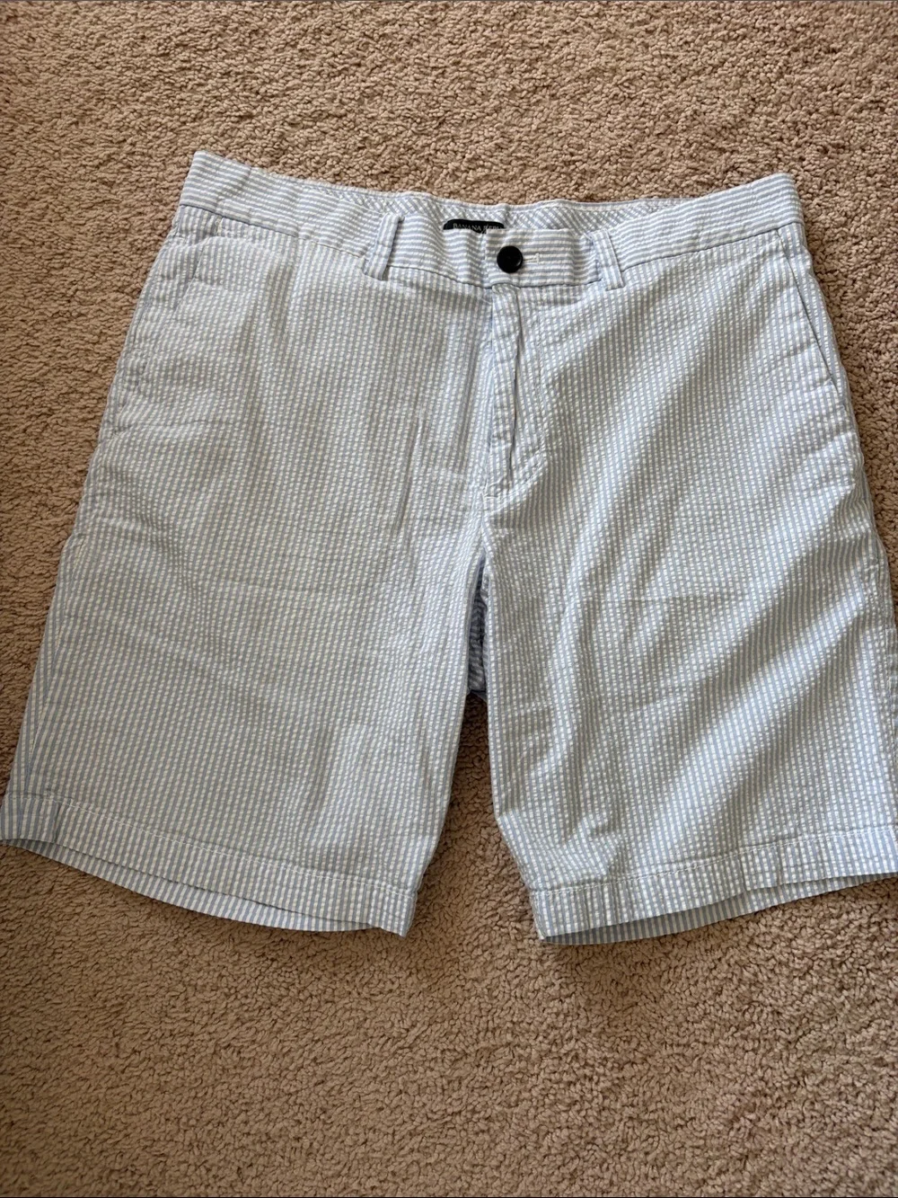 Banana Republic Light Blue Seersucker Flat-Front Shorts